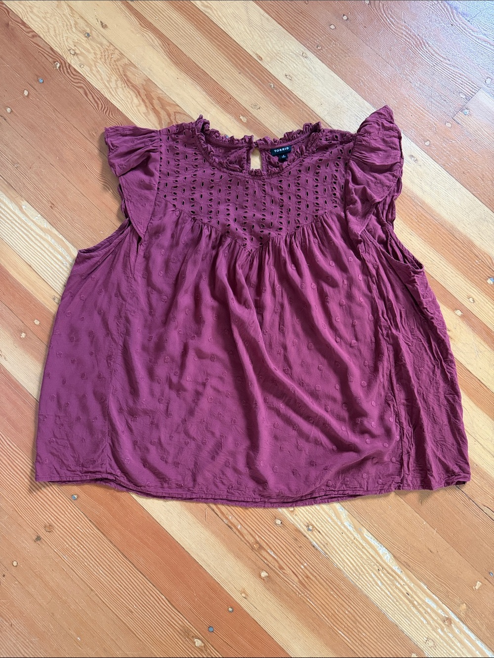Torrid Maroon Sleeveless Rayon Top Size 4